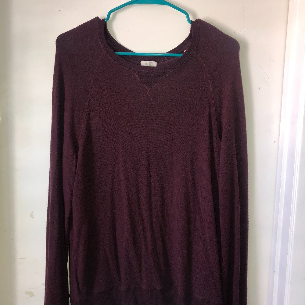 lightweight burgundy sweater